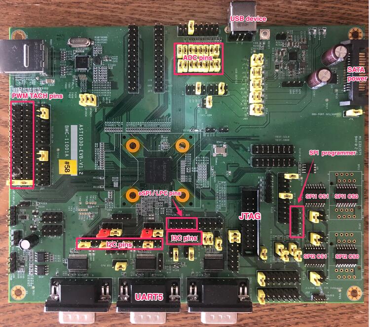 A picture of the AST1030_EVB board