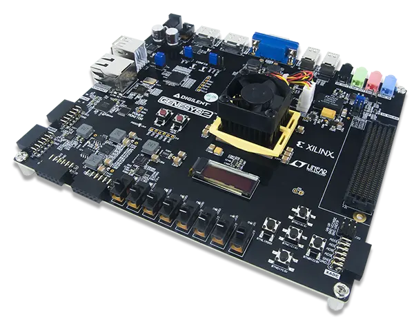 A picture of the Digilent CV64A6 on Genesys 2 board