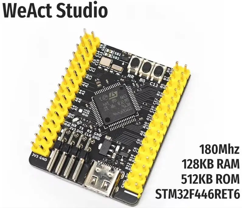 A picture of the STM32F446 Core Board V1.1 board